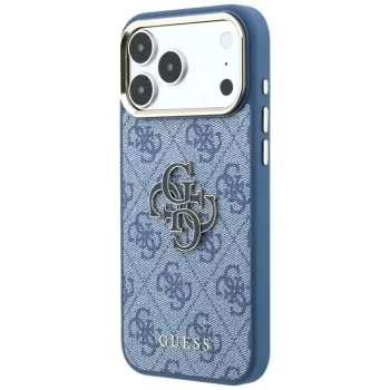 Guess 4G & Big Resin Logo dėklas, skirtas iPhone 17 Pro / 18 Pro - šviesiai mėlynas