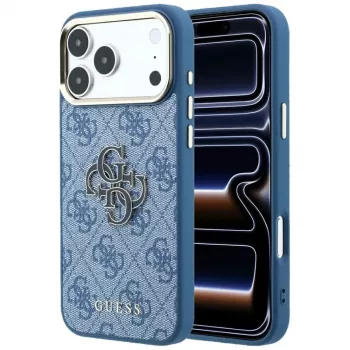 GUESS 4G & Big Resin Logo dėklas, skirtas iPhone 17 Pro Max / 18 Pro Max - šviesiai mėlynas