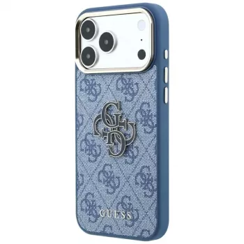 GUESS 4G & Big Resin Logo dėklas, skirtas iPhone 17 Pro Max / 18 Pro Max - šviesiai mėlynas
