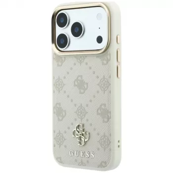 Guess Peony 4G Small Logo MagSafe dėklas, skirtas Apple iPhone 17 Pro Max / 16 Pro Max – smėlio spalvos