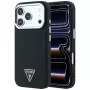 Guess Grained Triangle Logo MagSafe dėklas, skirtas iPhone 17 Pro Max / 18 Pro Max - juodas