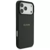 Guess Grained Gold Ring MagSafe dėklas, skirtas Apple iPhone 18 Pro Max / 17 Pro Max, juodas