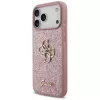 GUESS Fixed Glitter Big 4G dėklas, skirtas iPhone 18 Pro Max / 17 Pro Max - rožinis