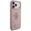 GUESS Fixed Glitter Big 4G dėklas, skirtas iPhone 18 Pro Max / 17 Pro Max - rožinis