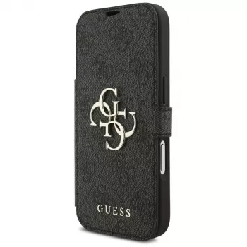 Guess Book 4G Metal Logo dėklas, skirtas iPhone 18 Pro / 17 Pro - juodas