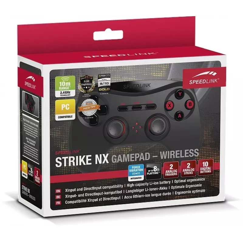 Speedlink Strike NX belaidis žaidimų valdiklis, skirtas PC/PS3, juodas (SL-650100-BK-01)