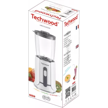 Techwood TBL-201 1,5 l stalinis blenderis, 300 W, nerūdijančio plieno peiliai, ledo smulkinimas, baltas