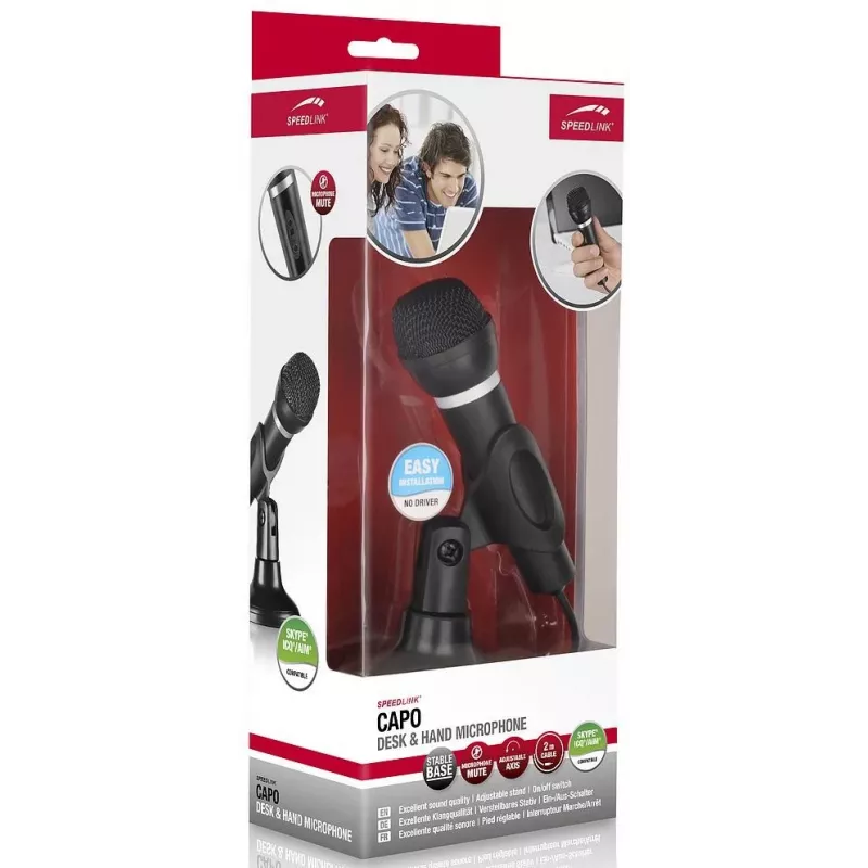 Speedlink Capo Desk & Hand kompiuterio mikrofonas, juodas (SL-8703-BK)