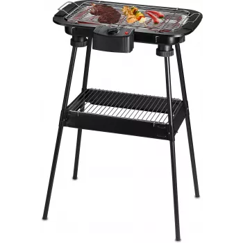 Techwood TBQ-836P elektrinė kepsninė su trikojo stovu, 2000W, 36,5 cm chromuota grotelė, juoda