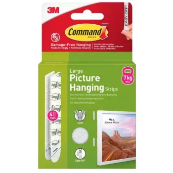 3M Command lipnios juostelės didelės, 4 vnt., baltos (7100336547)