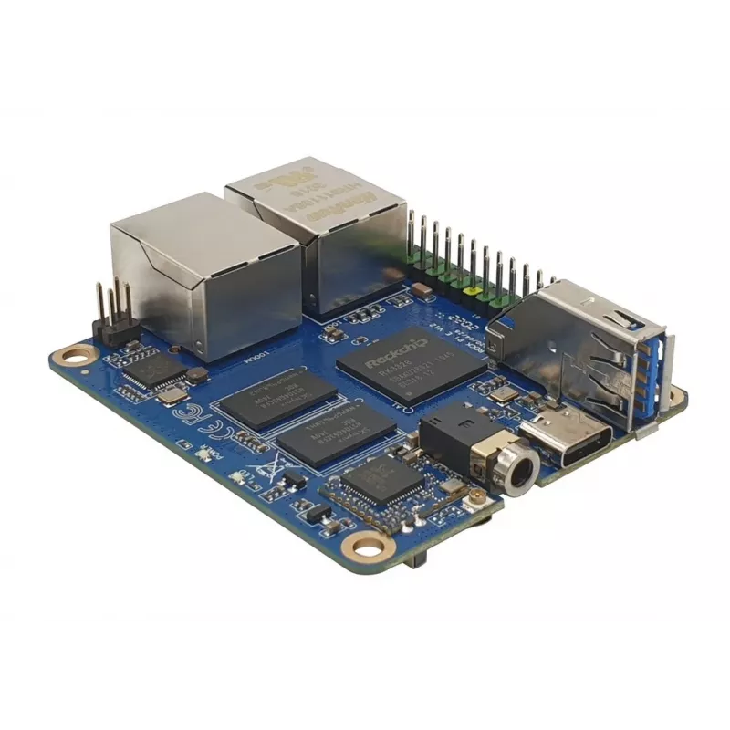 ALLNET Rock Pi E D8P dviejų Ethernet plokštė RK3328 1GB RAM be Wi-Fi/BT PoE