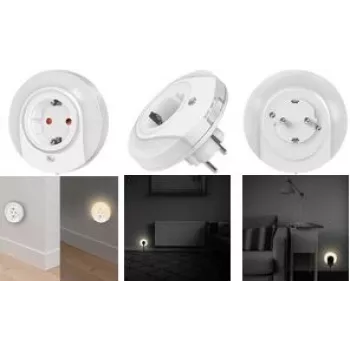 LogiLink LED naktinė lemputė su prietemų sensoriumi ir 1x CEE 7/3 lizdu (LED012)