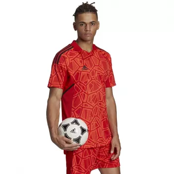 ADIDAS vyriški Condivo 22 vartininko marškinėliai trumpomis rankovėmis, raudoni H21238
