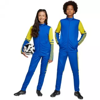adidas Squadra 25 treniruočių kelnės vaikams - mėlynos/geltonos - 152 cm dydis (JP3154)