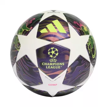 adidas UCL 25/26 Final Competition futbolo kamuolys, 5 dydis, baltas violetinis