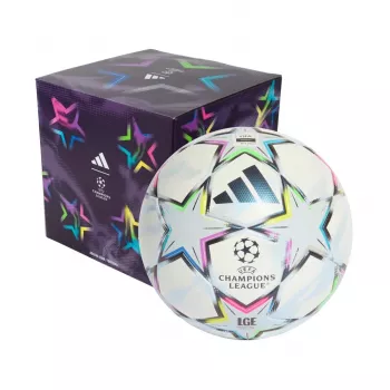 adidas UCL League 26/27 League Stage Box futbolo kamuolys 4 dydžio, baltas/mėlynas/rožinis/žalias KE9771
