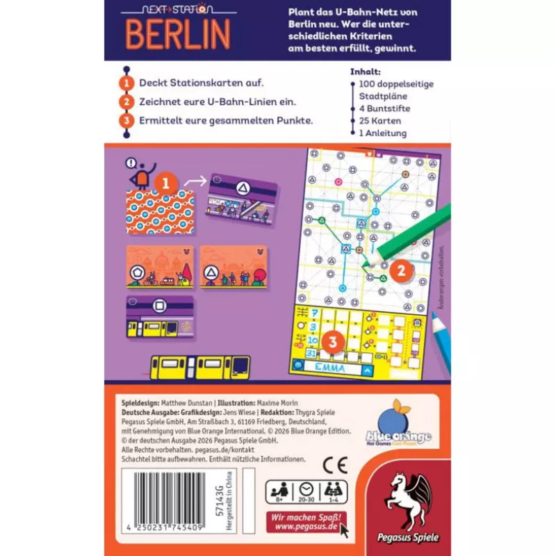 PEGASUS Next Station Berlin – stalo žaidimas su metimu ir rašymu (vokiška laida)