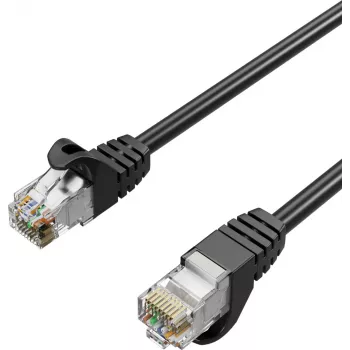 ShiverPeaks Cat7 S/FTP PUR Patch Laidas, juodas, 0,5 m, RJ45, 10 Gigabit Ethernet, 600 MHz