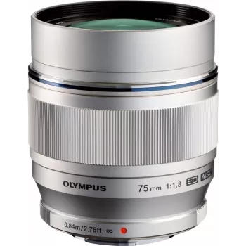 OM System M.Zuiko Digital ED 75mm f/1.8 objektyvas, sidabrinis (V311040SW000)