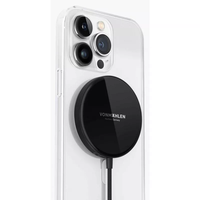 Vonmählen Aura Mini magnetinis belaidis įkroviklis su USB-C laidu, 15W, juodas