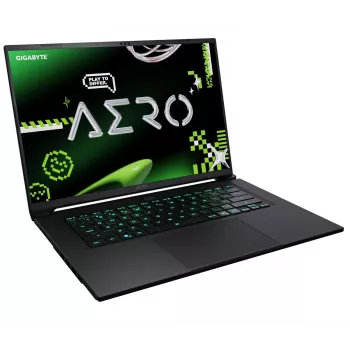 GIGABYTE AERO X16 4PHN4EEC64DH 16 colių UHD+ OLED nešiojamasis kompiuteris, AMD Ryzen 9 AI 465, 16GB DDR5, 1TB NVMe SSD, NVIDIA GeForce RTX 5070, Windows 11 Home, juodas