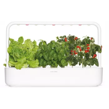 Click & Grow Smart Garden 9 9 podų vidaus žolelių ir daržovių sodas su LED auginimo lemputėmis, savaiminis laistymas, baltas