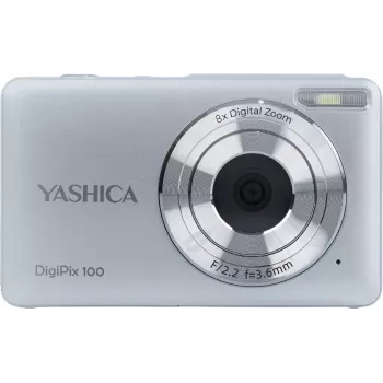 Yashica DigiPix 100 kompaktiškas skaitmeninis fotoaparatas, 8 MP, 2,4 colio IPS ekranas, sidabrinis (YAS-DG100PP-SV)