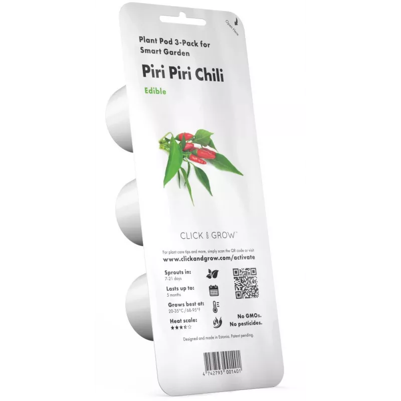 Click & Grow Piri Piri čili pipirų augalų kapsulės Smart Garden sodui, 3 vnt. (SGR67X3)