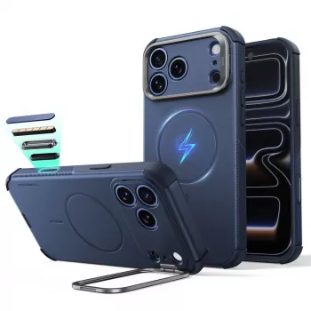ESR Cyber Tough Kickstand MagSafe dėklas, skirtas iPhone 17 Pro Max / 18 Pro Max – mėlynas
