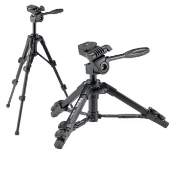 Velbon 10174 4 sekcijų aliumininis trikojis su 3 krypčių pan/tilt galvute ir greito atleidimo plokšte