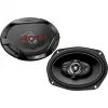 JVC CS-DR6942 6x9 colio 4 krypčių koaksialiniai automobilio garsiakalbiai, 500W maks., anglies mikos žemų dažnių garsiakalbis, PEI kupolo aukštų dažnių garsiakalbiai, pora