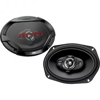 JVC CS-DR6942 6x9 colio 4 krypčių koaksialiniai automobilio garsiakalbiai, 500W maks., anglies mikos žemų dažnių garsiakalbis, PEI kupolo aukštų dažnių garsiakalbiai, pora