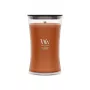 WoodWick Saffron Smoke didelė smėlio laikrodžio formos žvakė stiklainyje 609,5 g