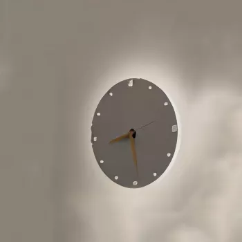 NO NAME LAMP WALL TIME 24CM LED sieninis šviestuvas su analoginiu laikrodžiu, 12W, 960lm, 3000K, juodas, 240mm