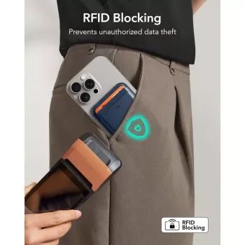 ESR Classic RFID Magnetic Wallet MagSafe tamsiai mėlynas