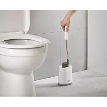 Joseph Joseph Flex Lite tualeto šepetys su laikikliu, baltas