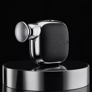 RENPHO Micro Massage Gun Black | Perkusinis masažuoklis, 5 greičiai, 4 antgaliai, USB-C, 6h baterija