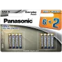 Panasonic Everyday Power AAA šarminės baterijos LR03, 8 vnt. pakuotė (6+2 nemokamai)