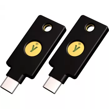 YubiKey 5C NFC saugos raktas (juoda/auksinė, 2 vnt.)