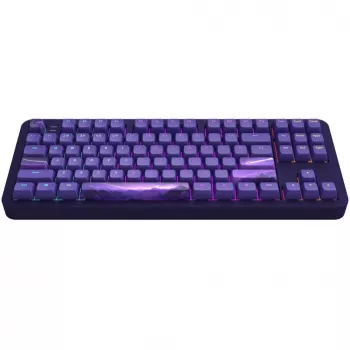 ALU87B Celestial 87 klavišų gasket-mount mechaninė klaviatūra su G3MS Voidstone linijiniais jungikliais, tri-režimų ryšiu, per-klavišiniu RGB, PBT klavišų dangteliais, CNC aliuminio korpusu
