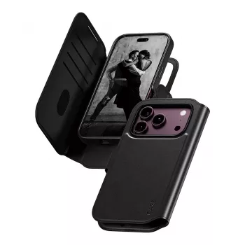 CARE™ by PanzerGlass® Tango 2-in-1 piniginės dėklas, juodas, su MagSafe, skirtas iPhone 18 Pro / 17 Pro