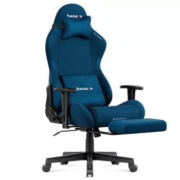 Huzaro Force 5.7 Blue ergonomiška žaidimų kėdė - PU oda, reguliuojamos porankiai, atlošo atlenkimas, juosmens ir kaklo pagalvėlės