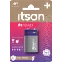 ITSON 6LR61IPO/1CP Šarminė 9V baterija (6LR61, PP3, 1 vnt.) – be gyvsidabrio, 5 metų galiojimo laikas