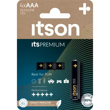 ITSON LR03IPR/4CP AAA šarminės baterijos 1,5V, 4 vnt. pakuotė