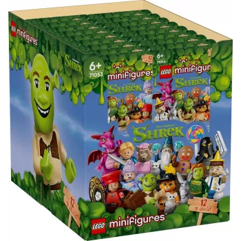 LEGO Bricks Minifigūrėlės 71053 Shrek serija (DĖŽUTĖ) - 36 aklųjų maišelių, kolekcinės minifigūrėlės, demonstracinė dėžutė