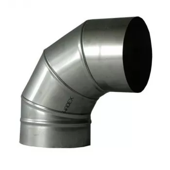 Dūmtraukio alkūnė 90° 180 mm reguliuojama plieninė dūmų vamzdžio jungtis