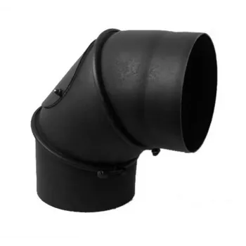Dūmtraukio alkūnė 45/90° su apžiūros trišakiu, 150 mm, juodas plienas