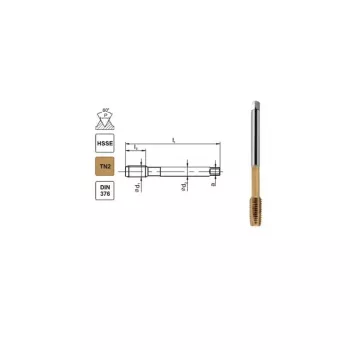 TAP M10 DIN-376B (6H) HSSE TN 800X – spiralinis mašininis sriegtuvas kiaurymėms
