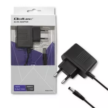 Qoltec įtampos adapteris 7,5W 7,5V 1A 5,5x2,1 mm