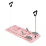 REBEL RBA-3069-PK 9-in-1 Pilates strypo rinkinys su pasipriešinimo juostomis, durų inkaru, pėdų kilpomis ir nešiojimo krepšiu – rožinė
